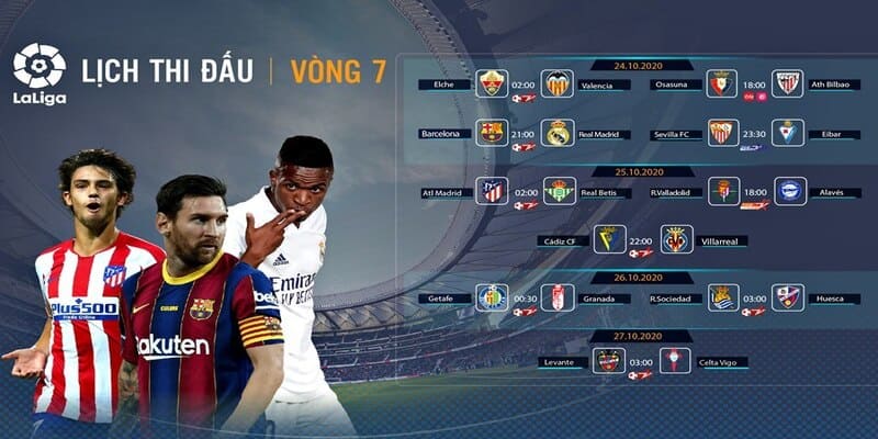 Lịch thi đấu La Liga Lịch thi đấu La Liga